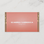 Coral Peach & Gold Dipped Chic Glamour Glam Visitenkarte (Vorderseite)