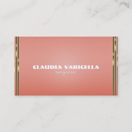Coral Peach & Gold Dipped Chic Glamour Glam Visitenkarte (Vorderseite)