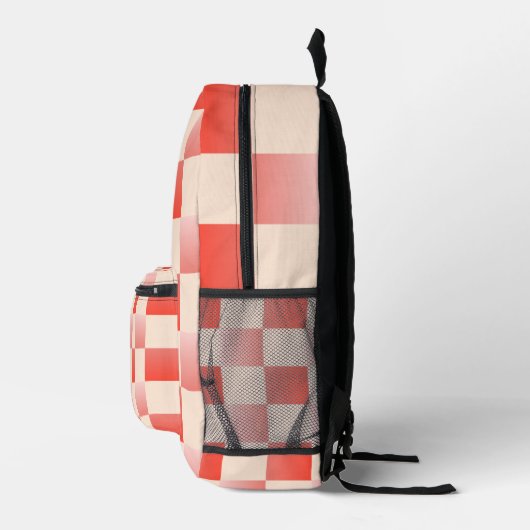 Coral Peach Gradient Checked Bedruckter Rucksack (Rechts)