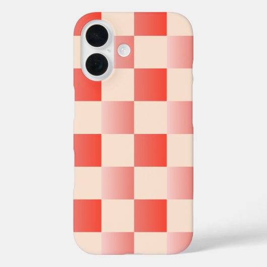 Coral Peach Gradient Checked Case-Mate iPhone Hülle (Rückseite)