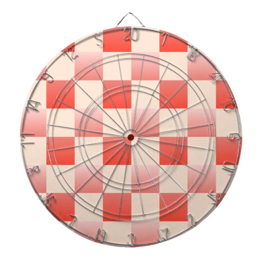 Coral Peach Gradient Checked Dartscheibe (vorne)