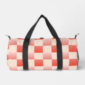 Coral Peach Gradient Checked Duffle Bag (Vorderseite)