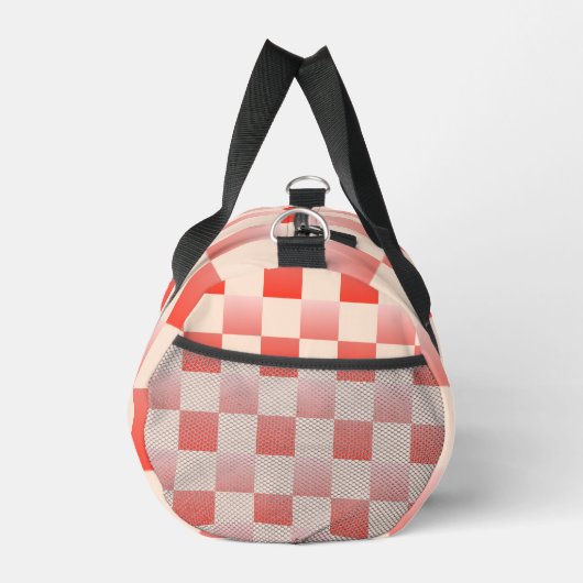 Coral Peach Gradient Checked Duffle Bag (Rechts)