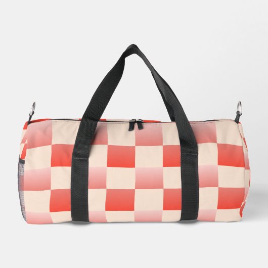 Coral Peach Gradient Checked Duffle Bag (Rückseite)