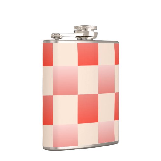 Coral Peach Gradient Checked Flachmann (Rechts)