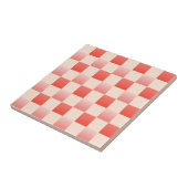 Coral Peach Gradient Checked Fliese (Seite)