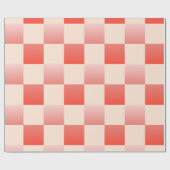 Coral Peach Gradient Checked Geschenkpapier (Flach)