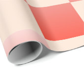 Coral Peach Gradient Checked Geschenkpapier (Rolleneckpunkt)