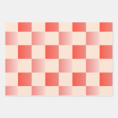 Coral Peach Gradient Checked Geschenkpapier Set (Vorderseite 3)