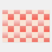 Coral Peach Gradient Checked Geschenkpapier Set (Vorderseite 2)