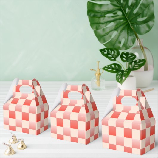Coral Peach Gradient Checked Geschenkschachtel (Zahlreiche)