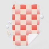 Coral Peach Gradient Checked Golfhandtuch (Insitu)