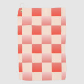 Coral Peach Gradient Checked Golfhandtuch (Vorderseite)