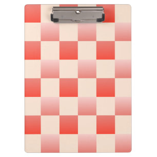 Coral Peach Gradient Checked Klemmbrett