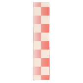 Coral Peach Gradient Checked Kurzer Tischläufer (Vorderseite)