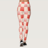 Coral Peach Gradient Checked Leggings (Rückseite)