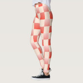 Coral Peach Gradient Checked Leggings (Links)