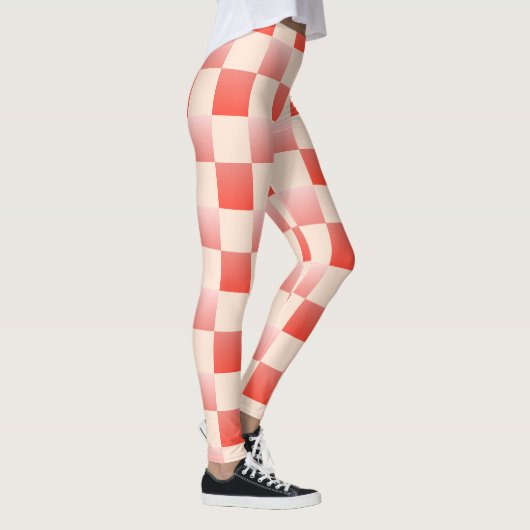 Coral Peach Gradient Checked Leggings (Rechts)