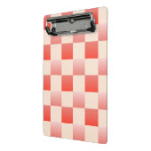 Coral Peach Gradient Checked Mini Klemmbrett (Gewinkelt2)