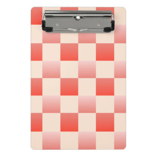 Coral Peach Gradient Checked Mini Klemmbrett