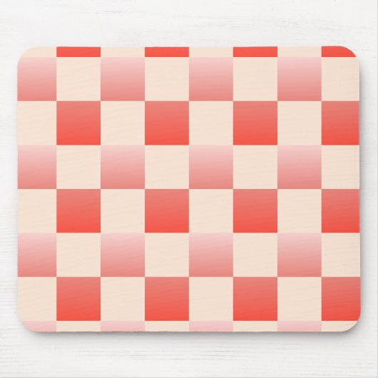 Coral Peach Gradient Checked Mousepad (Vorne)