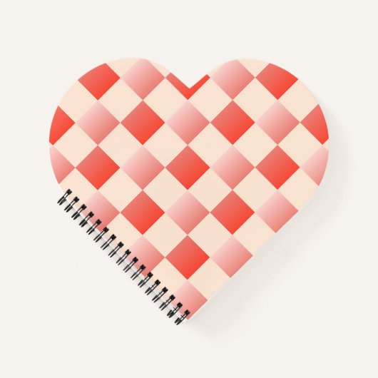 Coral Peach Gradient Checked Notizblock (Vorderseite)