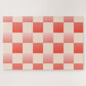 Coral Peach Gradient Checked Puzzle (Horizontal)