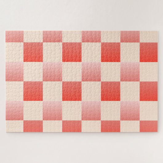 Coral Peach Gradient Checked Puzzle (Horizontal)