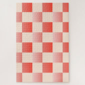 Coral Peach Gradient Checked Puzzle (Vertikal)
