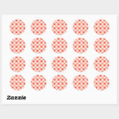 Coral Peach Gradient Checked Runder Aufkleber (Blatt)