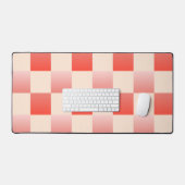 Coral Peach Gradient Checked Schreibtischunterlage (Tastatur & Maus)