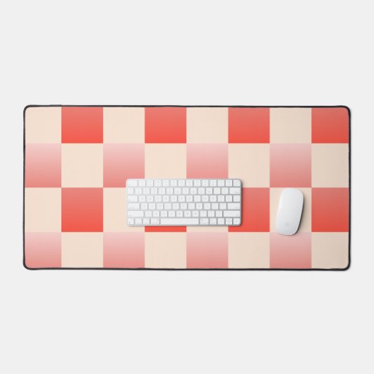 Coral Peach Gradient Checked Schreibtischunterlage (Tastatur & Maus)