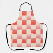 Coral Peach Gradient Checked Schürze (Vorderseite)