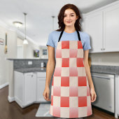 Coral Peach Gradient Checked Schürze