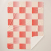 Coral Peach Gradient Checked Sherpadecke (Vorderseite)