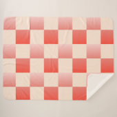Coral Peach Gradient Checked Sherpadecke (Vorderseite (Horizontal))