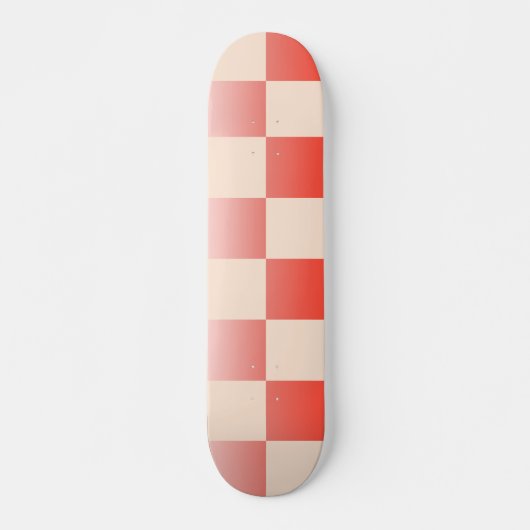 Coral Peach Gradient Checked Skateboard (Vorne)