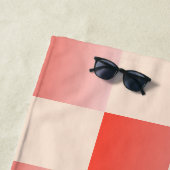 Coral Peach Gradient Checked Strandtuch (Beispiel)