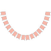 Coral Peach Gradient Checked Wimpelkette (Alle)