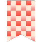 Coral Peach Gradient Checked Wimpelkette (Zweite Fahne)