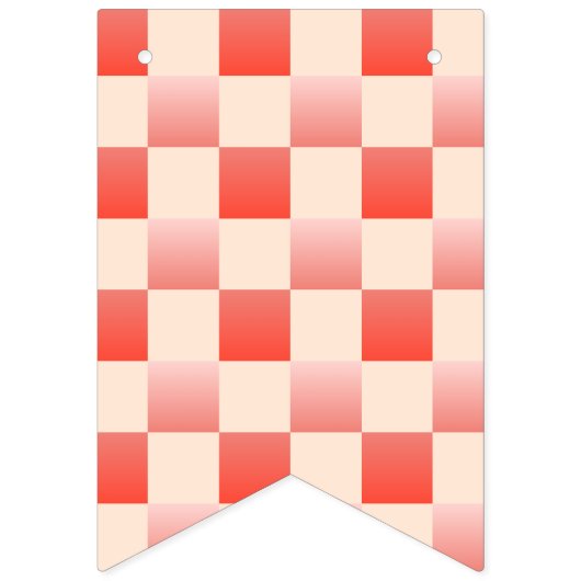 Coral Peach Gradient Checked Wimpelkette (Dritte Fahne)