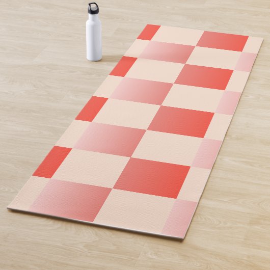 Coral Peach Gradient Checked Yogamatte (Beispiel)