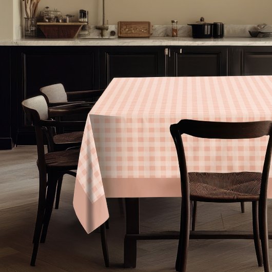 Coral Peach Gray Kariert Tableclout für rustikalen Tischdecke