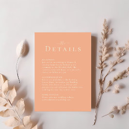 Coral Peach Moderne Minimalistische Hochzeitskarte Einladung