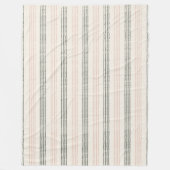 Coral Peach Moderner Minimalistisch Stripe Boho Fleecedecke (Vorderseite)