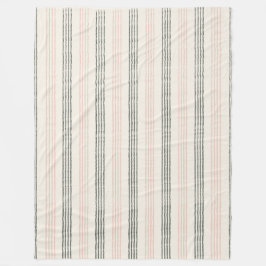 Coral Peach Moderner Minimalistisch Stripe Boho Fleecedecke