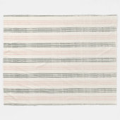 Coral Peach Moderner Minimalistisch Stripe Boho Fleecedecke (Vorderseite (Horizontal))