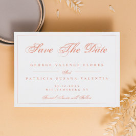 Coral Peach Modernes Elegantes Foto Save The Date