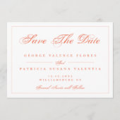 Coral Peach Modernes Elegantes Foto Save The Date (Vorderseite)