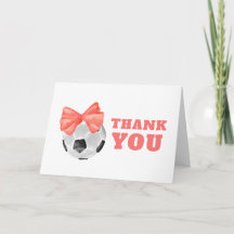 Coral Peach Oh Baby Bow Soccer Sport Baby Shower